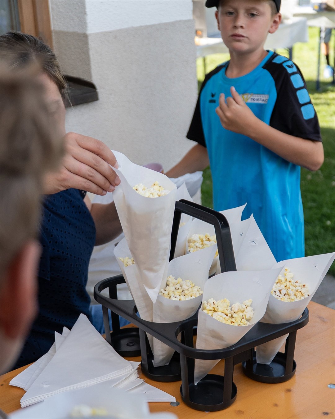 Popcorn-Stand beim Saisonabschluss